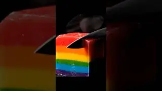 Oddly Satisfying Cutting Soft Silicon colorfull object Asmr