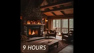 9 hours, Cabin, cozy fire and crickets