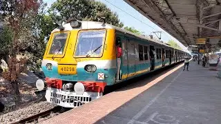 Most unique colored newly painted sea green EMU local train of Howrah Katwa line