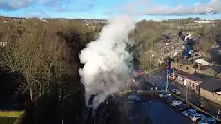 Steam train departing Haworth towards Oxenhope 03.01.25