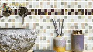 Peel and Stick Square Mosaic Vinyl Tiles from Vivid Tiles