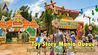 Inside the updated Toy Story Mania queue in Toy Story Land at Disney's Hollywood Studios