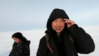 Hmong USA ice fishing at the Sturgeon Bay, WI 2019.