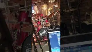 Lewis recording drums for one of our originals.