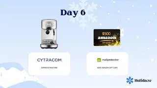 Day 6: LIVE HOLIDAZE DRAWING - Espresso Machine + $500 Amazon Gift Card