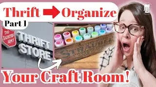 Thrift-Antique organize ideas for a vintage Craft Room! Craft supplies, tools & Dollhouse Miniatures