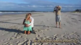 Filming on the beach with a steadycam