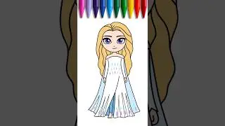 How to draw Elsa from Frozen for kids - DrawColor #disneyprincess #frozen #elsa #cute #easy #draw