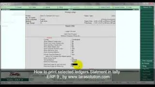 Tally Tutorial - Print Selected Ledgers Statement in Tally