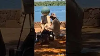 #WELKER  E GRAZI  FAZENDO  QUADROS NA BEIRA DA PRAIA DE  ITAPURA #E PARDAL  ENSINA O FILHO  A COMER