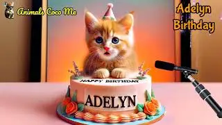 ADELYN HAPPY BIRTHDAY SONG WITH NAMES | Adorable Cute Cat 😺