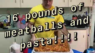 16 pounds of pasta and meatballs|RAW footage.