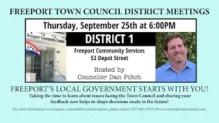 District 1 Meeting Thursday, September 25th @ 6p