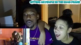 Sitting on people in the hood prank(Reaction)