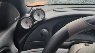 SN95/Foxbody SBF Mustang Glowshift oil sandwhich plate and temp/pressure gauges installed