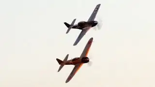 2022 New Garden Airshow - A6M2 Zero vs. P-51D Mustang