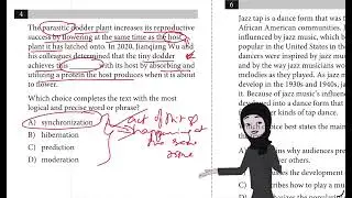 Sat practice test 10 Question 4 module 1 Reading & Writing parasitic dodder plant