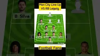 Manchester City Line Up Prediction VS RB Leipzig#manchestercity #championsleague #haaland