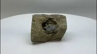 Celestine, crystal cluster in geode