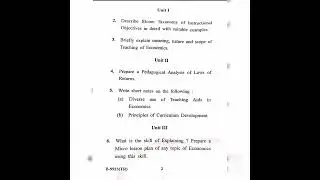 CDLU B.ED 1st Year question paper 2022..... Teaching of economics