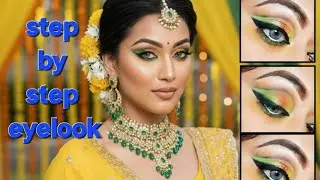 Green and yellow cutcris eyelook💚💛 @Makeupbaribyjannat 