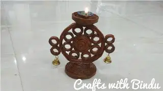 Diwali Craft/Diya stand with newspaper/DIY newspaper craft