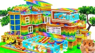 Building Super Villa with Modern Elevator and an Infinity Pool from Magnetic Balls