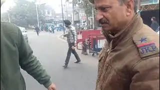 JK Police in action at Vivekanand Chowk, Jammu.