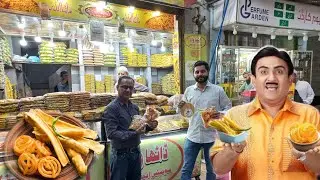 Pakistani Trying Fafda Jalebi & Gujarati Sweets |Dathawala Sweets & Nimco 1947 Kharadar Karachi