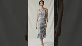 Apparel: Blue Checkered Cotton Maxi Dress