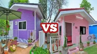 TINY HOUSE IDEAS//SMALL HOUSE WITH COLORFUL PAINTINGS.