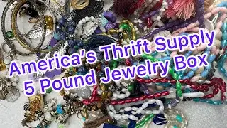 America's Thrift Supply 5 Pound Mystery Jewelry Box #jewelry #unboxing #mystery #thrifting #thrift