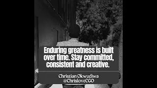 This is why you should be committed, consistent and creative. #chrislove #betimeless