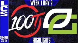 100 vs OPT Highlights | LCS Summer 2019 Week 1 Day 2 | 100 Thieves vs Optic Gaming