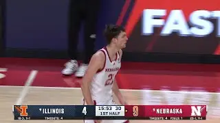 Pryce Sandfort Nails the DEEP TREY vs. Illinois | Nebraska Basketball