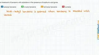 The treatment of benzene with isobutene in the presence
