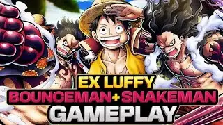6⭐ EX Luffy + Gear 4 Bounceman + Snakeman Gameplay l One piece Bounty Rush