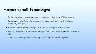 Accessing built-in packages | Lecture 17: Packages-I