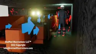 Airflow in Working Mine 3D Reenactment Animation