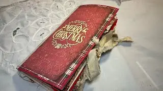 Vintage Christmas Travelers Notebook  junk journal / Flip Through #christmasjournal 