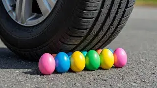 Experiment Car Vs 30 Items Challenge | Colorful Eggs 