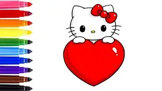 How to Draw Hello Kitty With Heart | Easy and Cute Hello Kitty Drawing for kids | SuchonaRt.