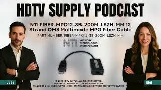 NTI FIBER-MPO12-3B-200M-LSZH-MM 12 Strand OM3 Multimode MPO Fiber Cable