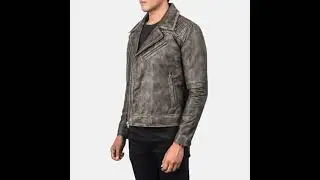 Mens Distressed Leather Motorcycle Jacket #motorcycle #trending #shorts