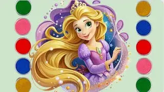 RAPUNZEL COLLORING.Disney Princess ColoringElsa , Mulan , Tiana , Merida , Rapunzel , Belle