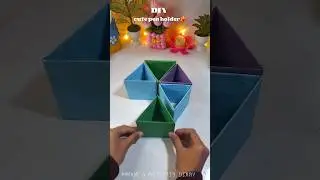 Multi Space Pen Holder from Paper 😍 | Easy Desk Organizer Craft #shorts