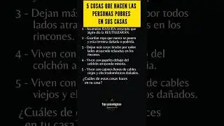5 cosas que hacen las personas pobre en sus casas #psicologia