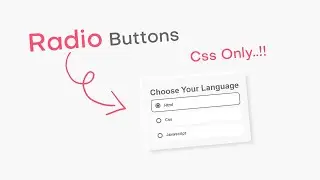 Custom Radio Buttons Using Only Css | Css Only Radio Buttons | Custom Radio Button | Css Only