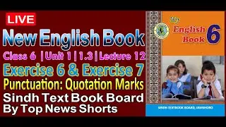 New English Book | Class 6 |Unit 1|1.3|Lec 13|Punctuation: Quotation Marks | Exercise 6 & 7  |stbb