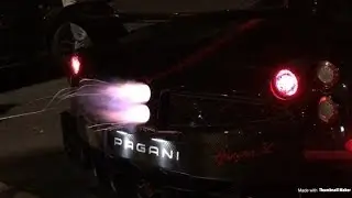 LATE NIGHT PAGANI COLD START REVVING AND FLAMES